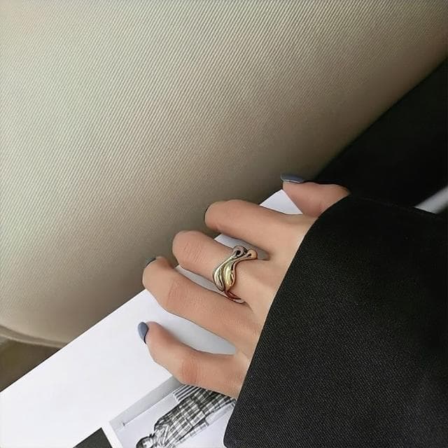 【MoonDy】母親節禮物 戒指 女生戒指 戒指男 情侶戒指 韓國飾品 925純銀戒指 竹節戒指 可調式戒指 情人節禮