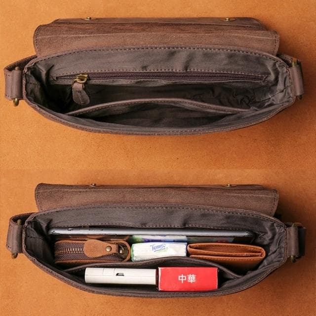 【KT DADA】母親節禮物 牛皮側背包 大容量 真皮單肩包 復古斜背包 ipad包 攜便包 高級感 韓國真皮包 情侶包