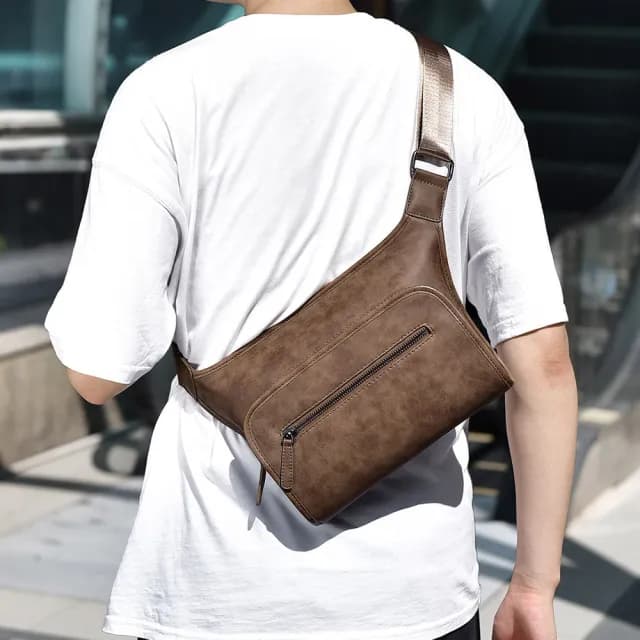 【MoonDy】父親節禮物 側背包 男生包包 斜背包 防水包 韓國包包 日系包包 復古包包 牛皮包包 皮革包包 男生
