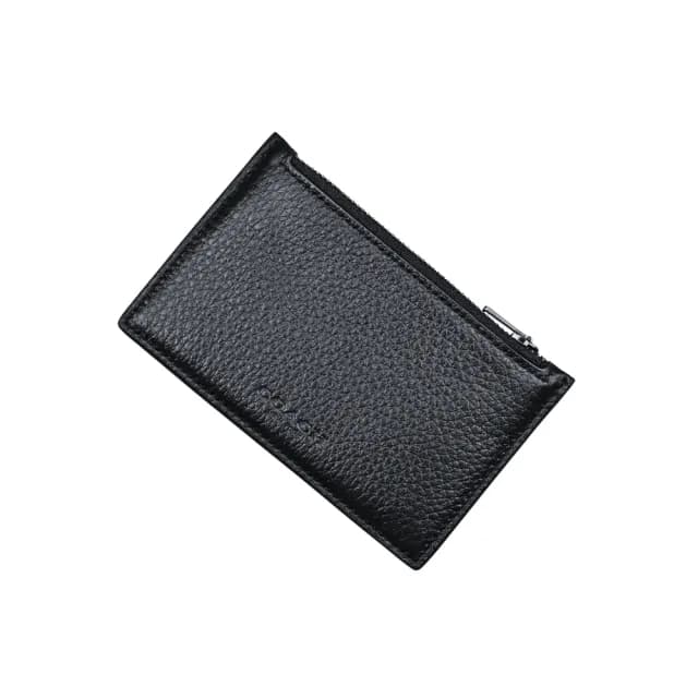 【COACH】荔枝紋皮革證件名片夾卡夾零錢包(黑色)