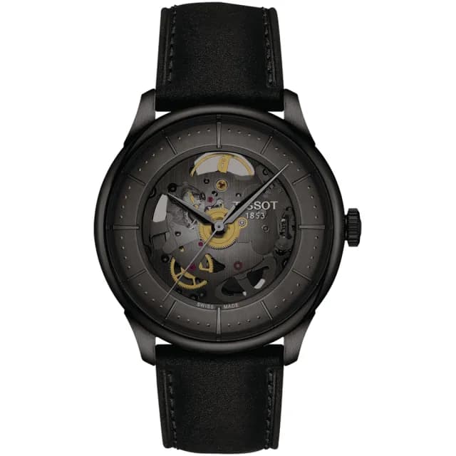 【TISSOT 天梭 官方授權】杜魯爾系列 80小時動力儲存雙鏤空機械錶-39mm 情人節 禮物(T1398363644100)