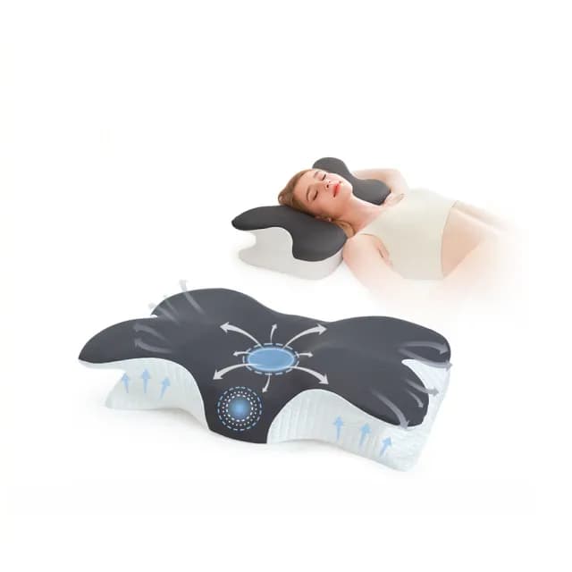 【Londee】記憶棉蝶形護頸睡眠枕 慢回彈助眠頸椎枕 止鼾枕 助眠枕 曲線枕 護頸枕 交換禮物