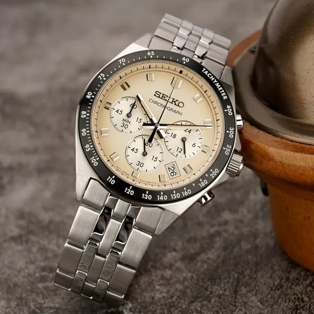 【SEIKO 精工】NEO VINTAGE 復古經典計時手錶-米色 禮物 送禮 推薦(SBTR045J_8T63-02R0S)