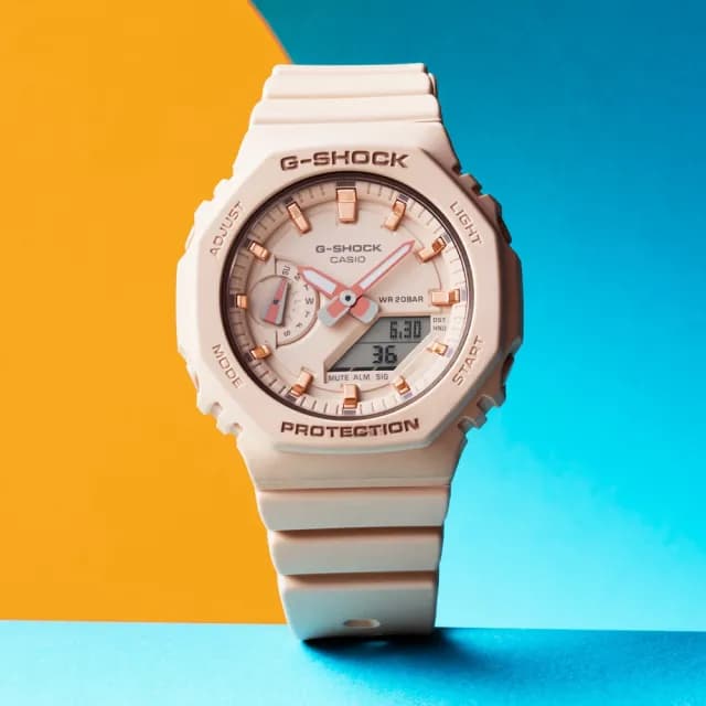 【CASIO 卡西歐】G-SHOCK WOMEN 八角防護構造雙顯錶 雙12 優惠 聖誕 禮物(GMA-S2100-4A/速)