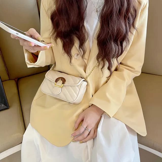 【LEESA】情人節禮物 晚宴包\真皮包包\復古風\牛皮包包\包包女\小香風\包包\鏈條包\歐美風格\斜背包