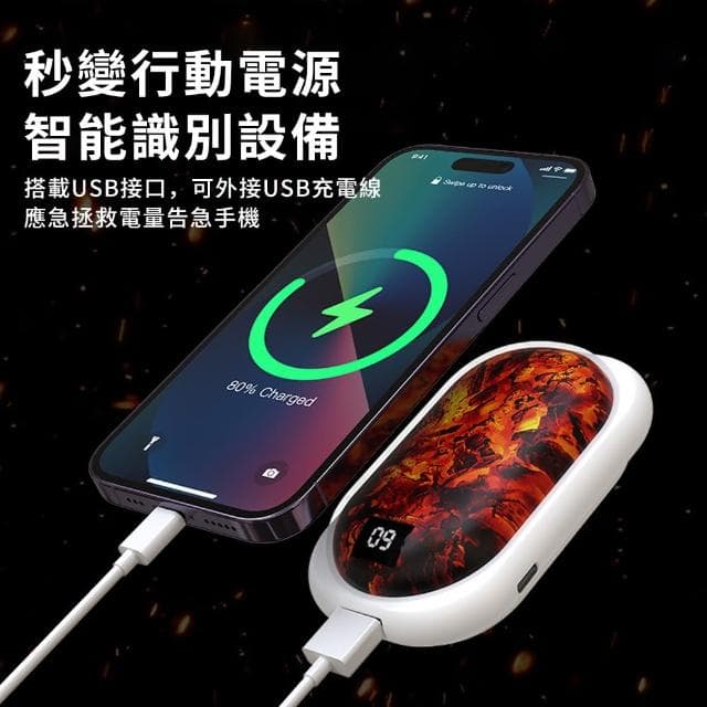 【TLYS-J】炭火雙面發熱暖手寶 USB充電式暖手蛋 三檔溫控暖暖寶 電暖蛋 生日禮物(N21)