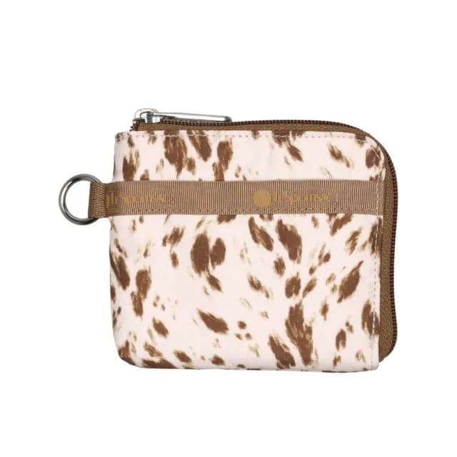 【LeSportsac官方直營】輕量尼龍 極簡輕薄錢包(1112 抽象鹿紋)