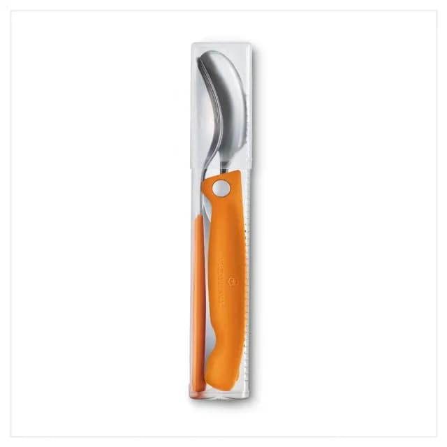 【VICTORINOX 瑞士維氏】餐具三件組 Swiss Classic 削皮刀、叉、匙套裝 橘色/黑色(6.7192.F3 /6.7192.F9)