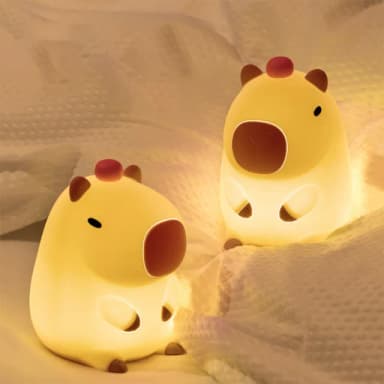 【半島良品】水豚卡皮巴拉桌上擺飾小夜燈(交換禮物 百元禮物 聖誕禮物 生日禮物)