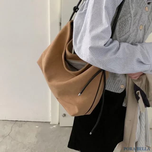 【Porabella】秋冬簡約休閒款 復古磨砂質感大容量包單肩包托特包 ins風 送女友 情人節禮物首選 Bags