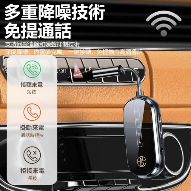 【Nil】雙11 C83Pro 二合一藍牙5.4音頻接收器 車載音響無線發射器 車家兩用 電視電腦耳機MP3適配器