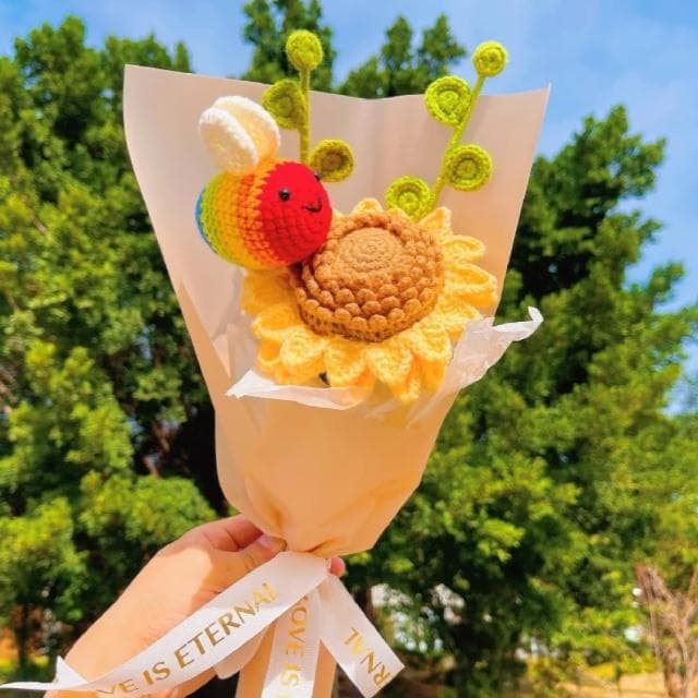 【TBCC】手工春季主題花束(向日葵太陽花蜜蜂畢業生日康復紀念老師禮物)