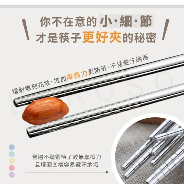 【Beroso 倍麗森】買一送一316不鏽鋼環保外出便攜隨行筷子含盒子-2入組(環保餐具/便攜餐具/雙11)