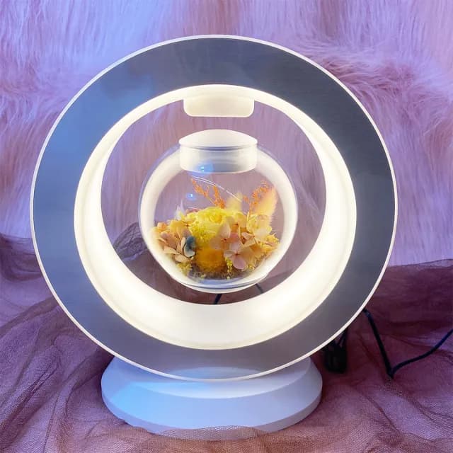 【OSTARA FLORIST 奧斯塔拉花藝】永生花懸浮檯燈 含藍芽音響 共三色(永生花、居家生活、節日送禮)