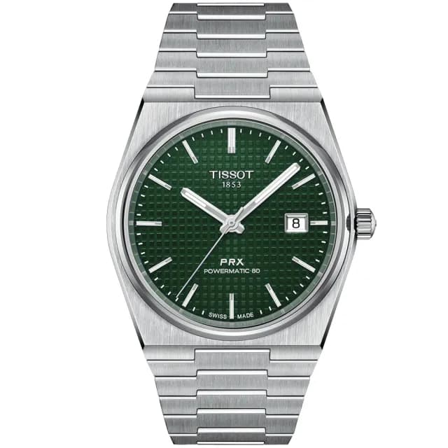 【TISSOT 天梭 官方授權】PRX系列 復古風酒桶型紳士機械錶-40mm 情人節 禮物(T1374071109100)