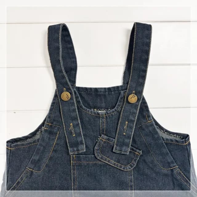 【橘魔法】小口袋翻蓋牛仔吊帶褲(褲子 牛仔褲 背帶褲 長褲 男童 女童 兒童 童裝 中性款)