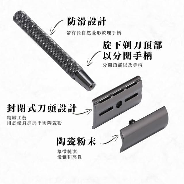 【帥氣輪廓】簡約老式復古剃鬍刀(刮鬍子 刮眉毛 汗毛 刮臉 修臉 剃鬚刀 脫毛刀 修鬢角 雙面 禮物 男士)
