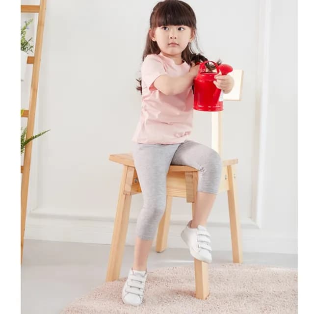 【橘魔法】涼感莫代爾 素色七分內搭褲(七分褲 內搭褲 褲子 中童 女童 素色 內搭褲 童裝)