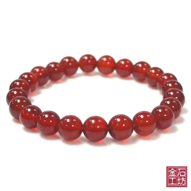 【金石工坊】雙11 紅瑪瑙開運化煞手鍊(8mm)