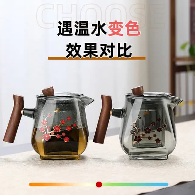 【Glass King】GK-843/紅梅方悅茶壺/600ml(高硼硅玻璃/耐熱玻璃壺/花茶壺/泡茶壺/玻璃茶具) - momo購物網 - 好評推薦 -