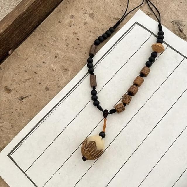 【Penny珮妮】復古松子木珠長款項鍊毛衣鍊(母親節/情人節/交換禮物/送閨蜜/交換禮物/生日禮物/送女友)