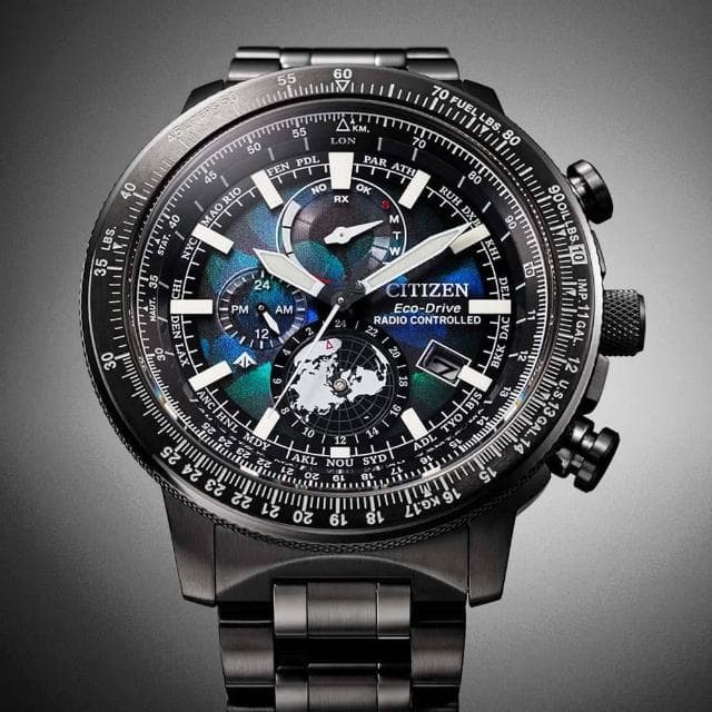 【CITIZEN 星辰】PROMASTER系列 100週年限量 宇宙幻彩 電波對時 光動能腕錶 母親節 禮物 推薦(BY3005-56E)