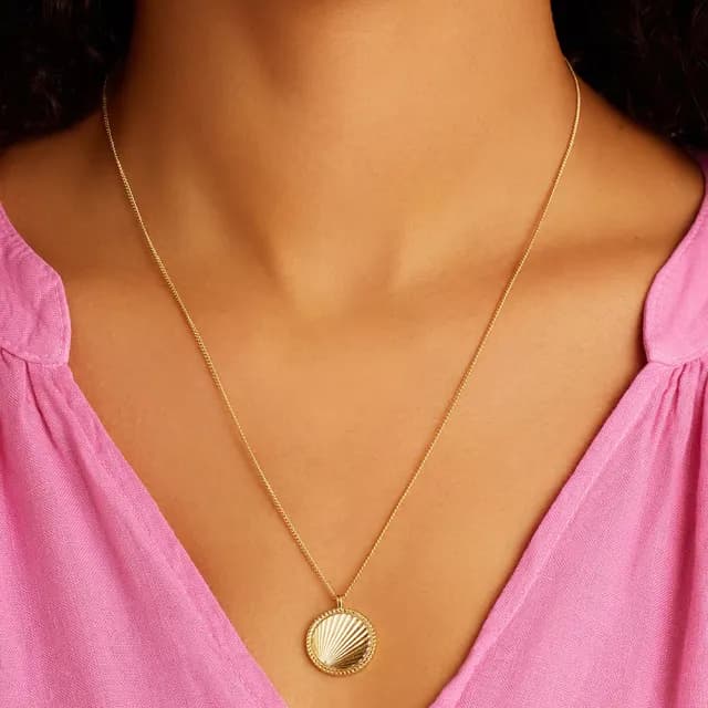 【GORJANA】光芒太陽項鍊 圓形錢幣金色項鍊 Sunny Pendant(圓形錢幣)
