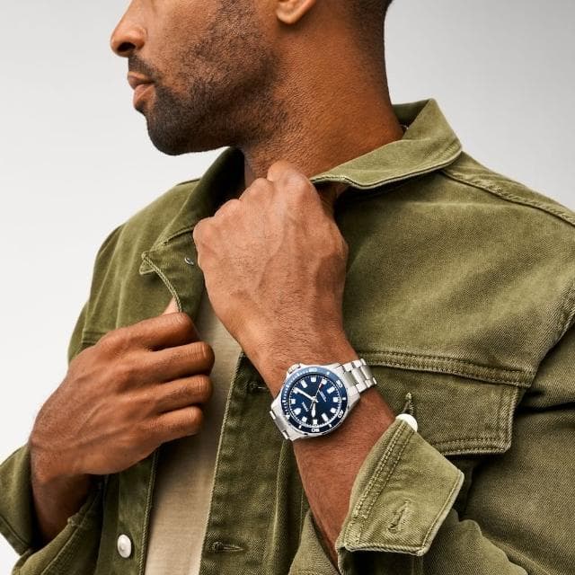 【FOSSIL 官方旗艦館】Dalton系列 潛水造型手錶 不鏽鋼鍊帶 42MM(多色可選)