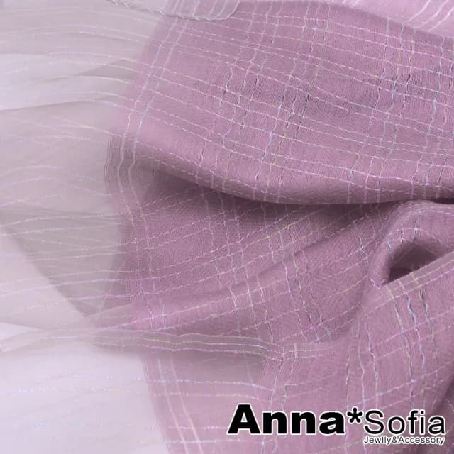 【AnnaSofia】真絲羊毛混紡大尺寸披肩絲巾圍巾-煥彩線絲 現貨(藕粉系)