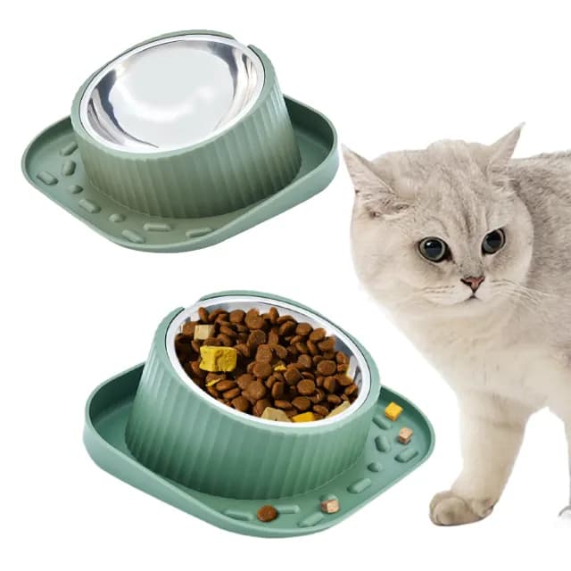 【全拆清潔】不鏽鋼斜口護頸碗(傾斜碗 寵物碗 狗碗 貓碗 寵物餐具  慢食碗 高腳碗 飼料碗 水盆)