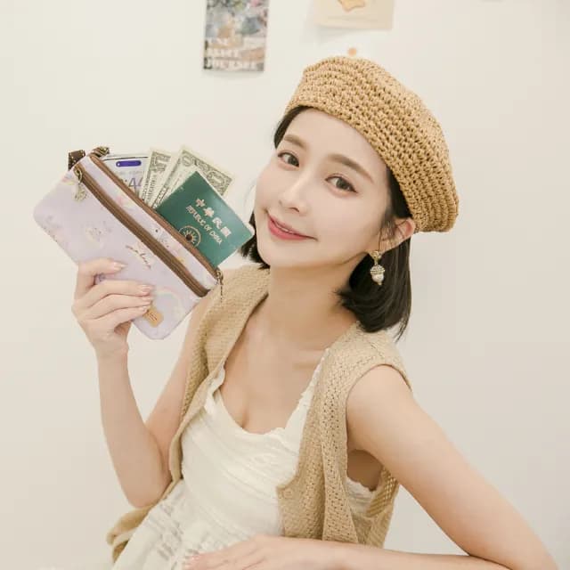 【uma hana】單色C大調大三層收納防水的三拉長零(零錢包/長零錢包/隨身收納包/防水包)