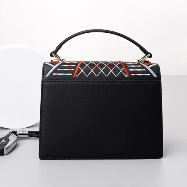 【MoonDy】情人節禮物 七夕 包包 牛皮女包 大容量小方包 刺繡包包 圖騰包包 生日禮物 風琴包 真皮包包 斜背