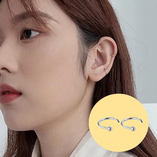 【A&R】韓風s999純銀個性圈圈款耳環 兩款任選(8mm 10mm 耳骨釘 耳扣 扣環)