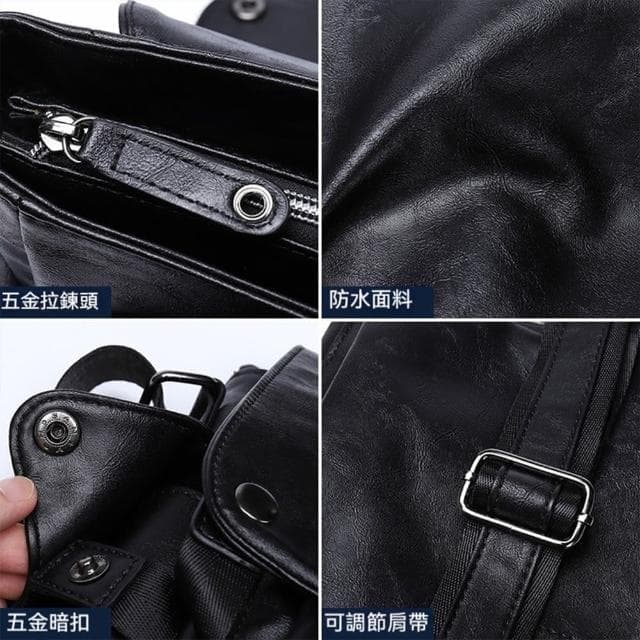 【LEESA】復古郵差包\大容量\防水包\牛皮包包\黑色肩背包\背包\禮物\單肩包\皮革斜背包\斜背包\學生書包
