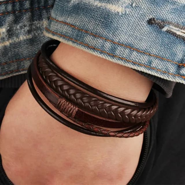 【Penny珮妮】歐美男款手工編織皮繩手鍊(2色可選/生日禮物/情人節/交換禮物/送男友)