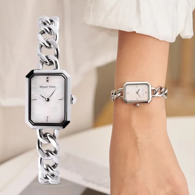 【Relax Time】女神系長方形手鍊女錶 禮物 送禮 推薦(RT-109-2-01)