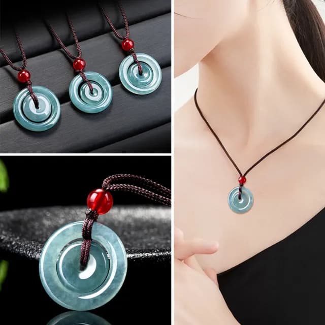 【LEESA】翡翠平安扣\玉石吊墜\玉佩\翡翠掛件\翡翠項鍊\藍水翡翠\子母扣\玉墜\禮物\送長輩