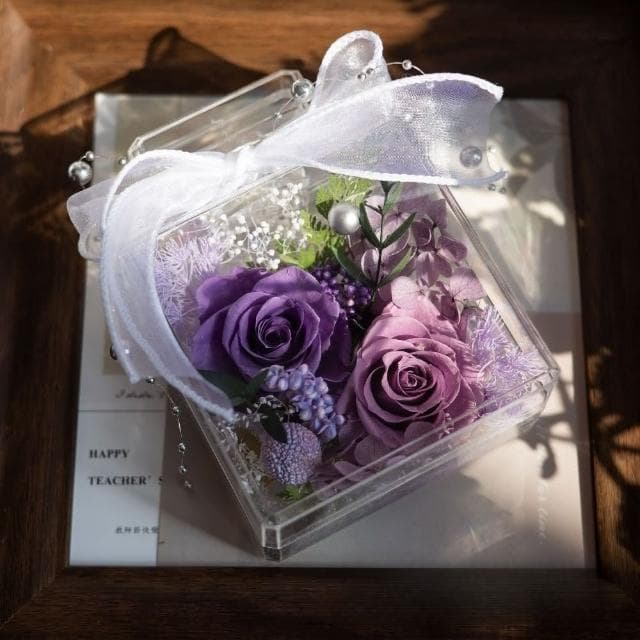【House Deco 吾所飾室】創香水瓶玫瑰永生花擺飾(生日實用送媽媽老師女友禮物)