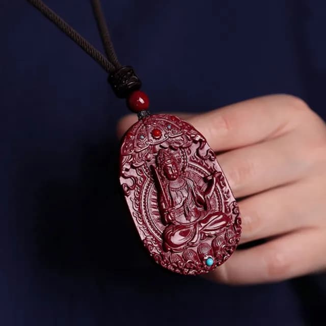 【LEEHER】本命佛硃砂墜鍊/硃砂項鍊/紫金砂/本命佛/能量項鍊/墜鍊/虛空葬菩薩/保平安/大日如來/