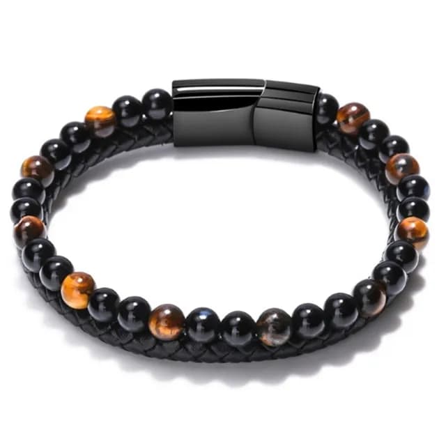 【Penny珮妮】歐美天然石皮繩手鍊21cm(2款可選/情人節/生日禮物/送男友/交換禮物)