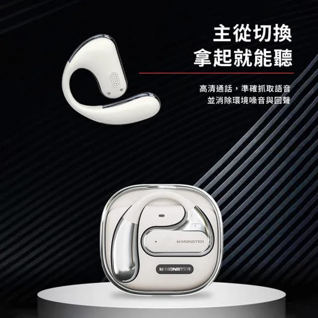 【MONSTER 魔聲】Open Ear 開放式無線藍牙耳機(AC320/藍牙5.4/耳掛式)