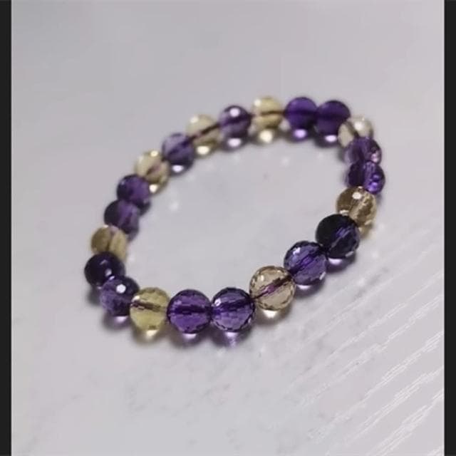 【Penny珮妮】紫黃晶切面手鍊8mm64面(母親節禮物/交換禮物/送女友/送閨蜜/生日禮物/情人節)