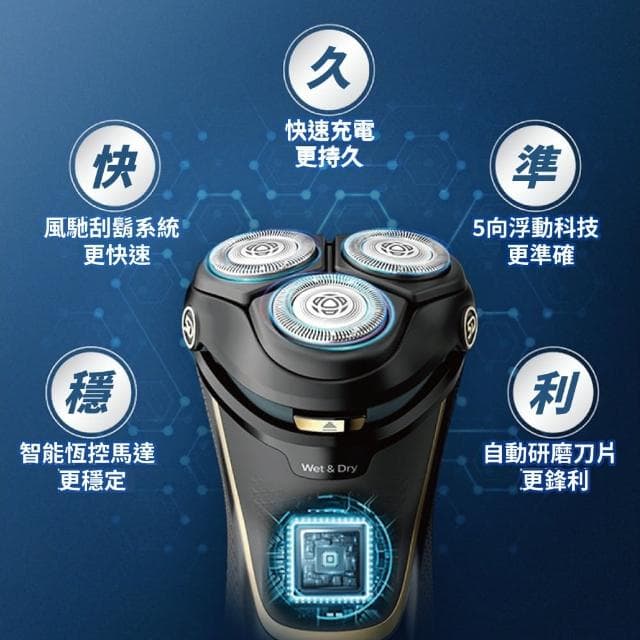 【Philips 飛利浦】電動刮鬍刀S4303
