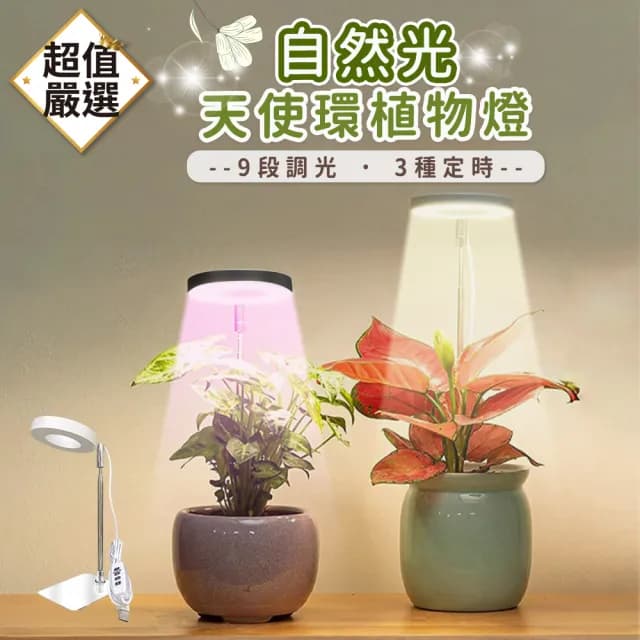【DREAMCATCHER】天使環植物燈(植物燈 植物生長燈 植物日照燈 多肉植物燈 盆栽燈 LED燈)