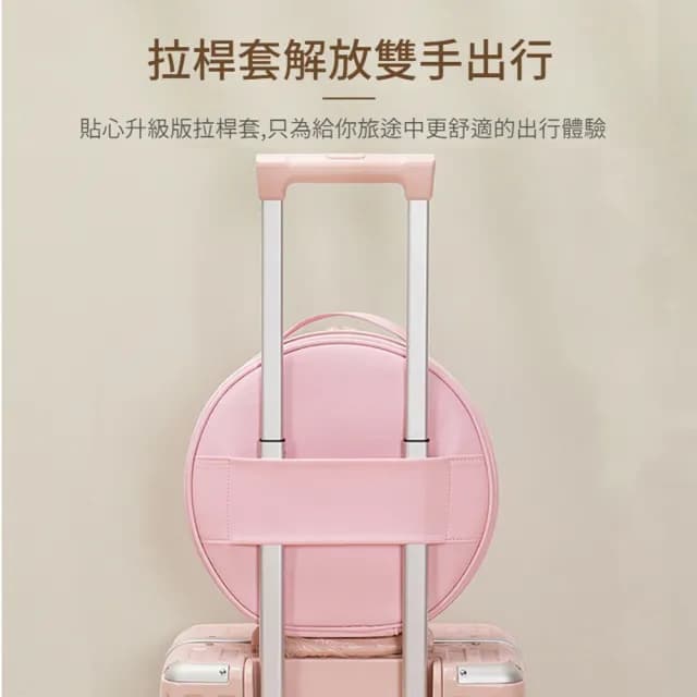 【SAMPA】NICELAND 圓鏡包 LED燈化妝包 帶鏡子燈光旅行包 化妝品收納包 補光燈化妝包(父親節禮物)