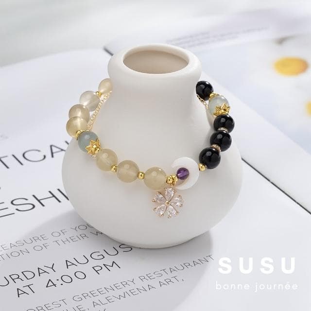 【SU SU】山城水晶手鍊(黑瑪瑙 黃水晶 紫水晶 海藍寶 事業運 招財 轉運 能量 防小人 送禮 推薦)