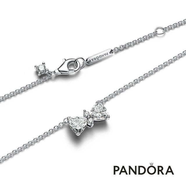 【Pandora 官方直營】璀璨蝴蝶結項鏈(925銀)