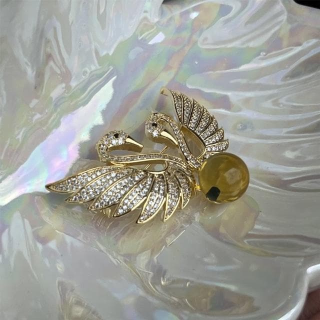 【Penny珮妮】墨西哥藍珀百年好鵝胸針11mm(生日禮物/母親節/閨蜜送禮/交換禮物/情人節)