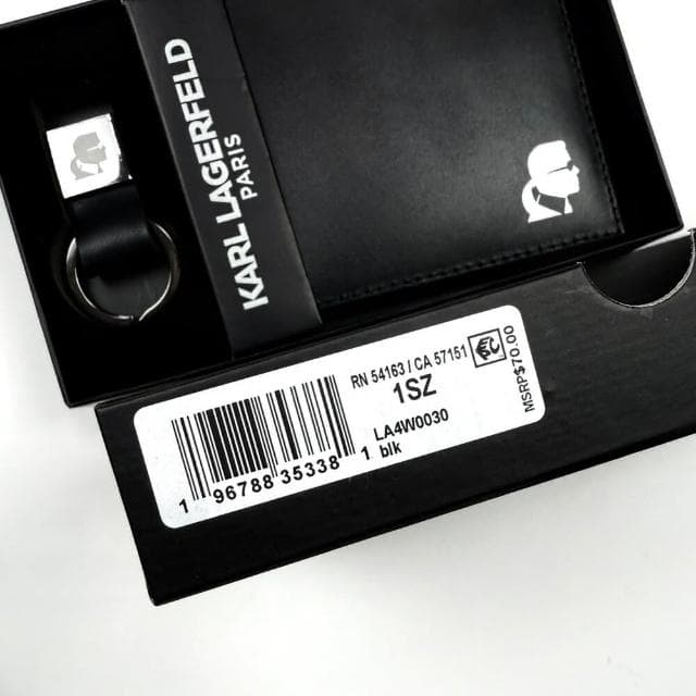 【KARL LAGERFELD 卡爾】禮盒組 鑰匙圈 卡夾 錢包 皮夾禮盒 真皮皮夾 錢包 生日禮物 送禮(禮盒組1013SS2)