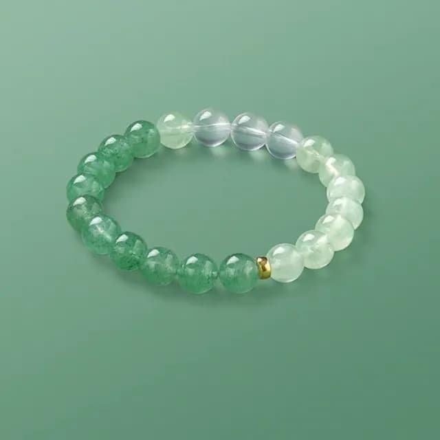 【Penny珮妮】草莓晶綠水晶白水晶手鍊8mm(生日禮物/母親節/閨蜜送禮/交換禮物/情人節/送女友)